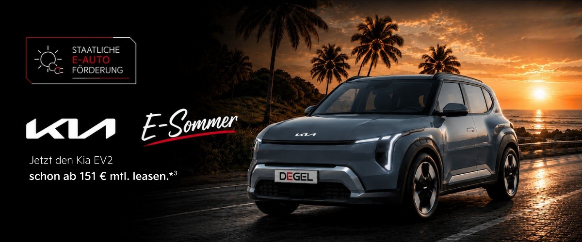 Kia EV2 am Abend an der Küste